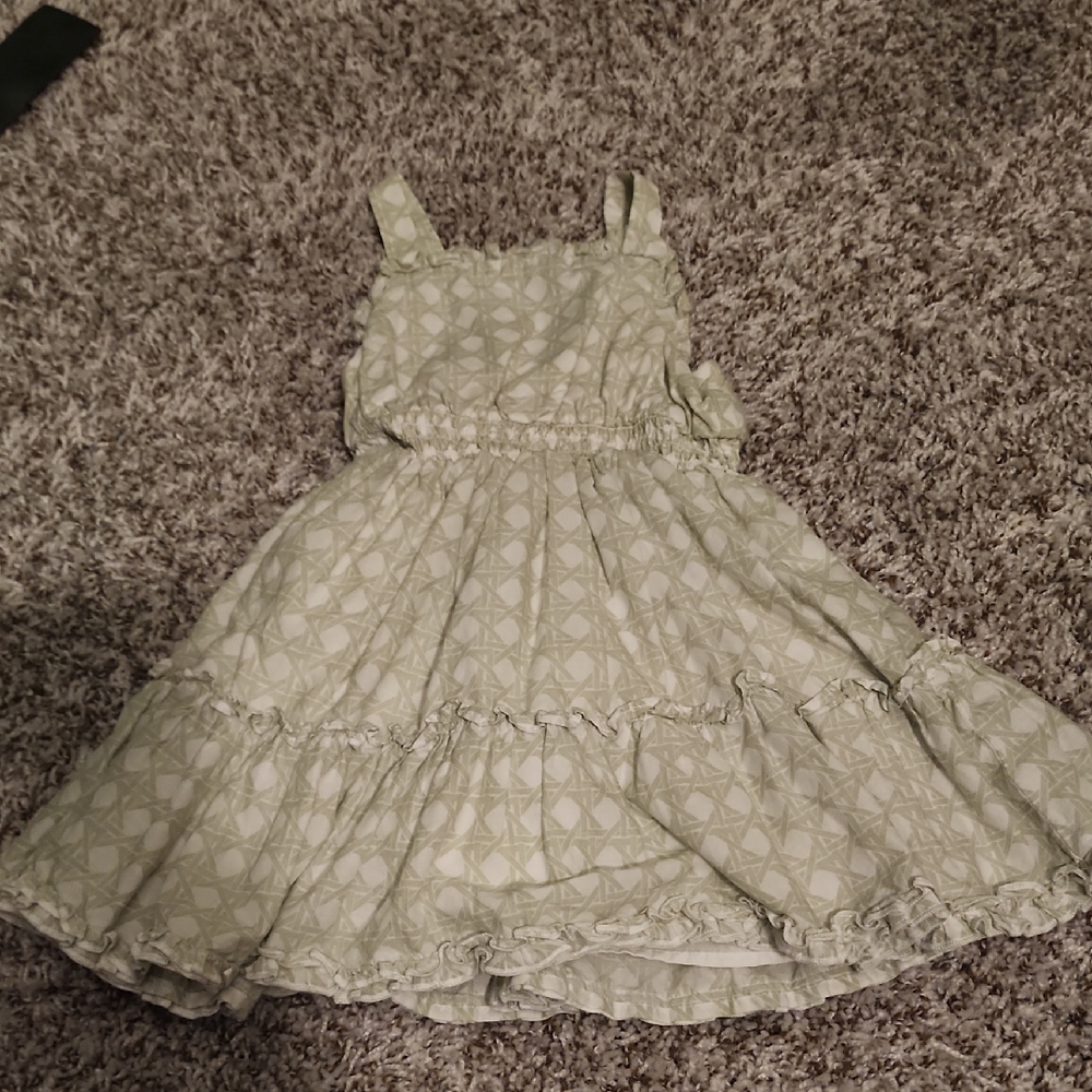 Janie And Jack Green & White Dress, Size 2T, EUC